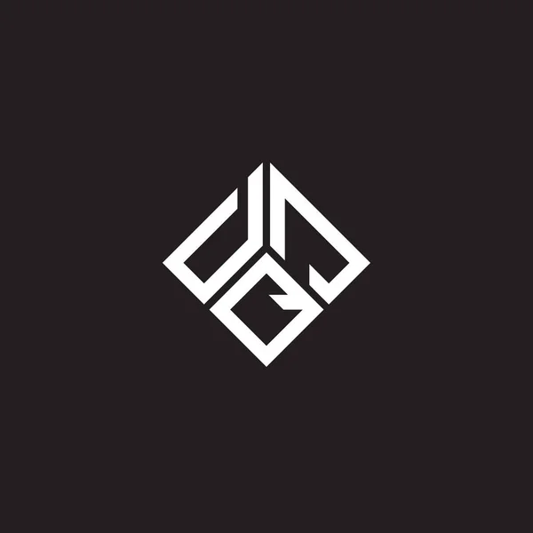 Dqj Lettre Logo Design Sur Fond Noir Dqj Initiales Créatives — Image vectorielle