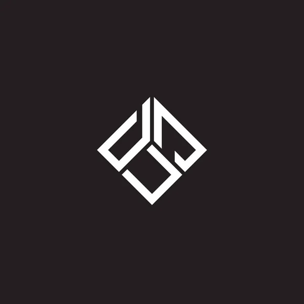 Duj Lettre Logo Design Sur Fond Noir Duj Initiales Créatives — Image vectorielle
