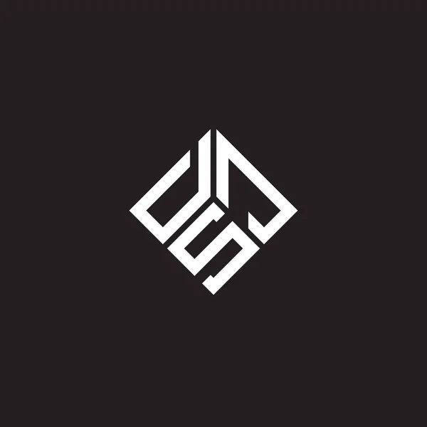 Design Logo Lettre Dsj Sur Fond Noir Dsj Initiales Créatives — Image vectorielle