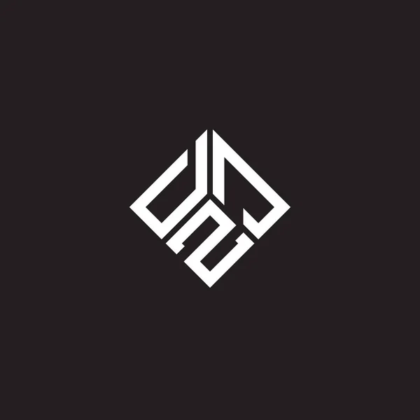 Dzj Lettre Logo Design Sur Fond Noir Dzj Initiales Créatives — Image vectorielle