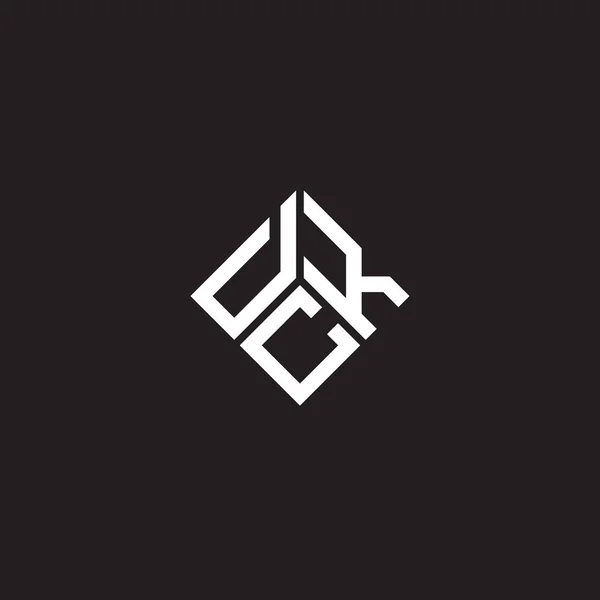 Dck Brev Logotyp Design Svart Bakgrund Dck Kreativa Initialer Brev — Stock vektor
