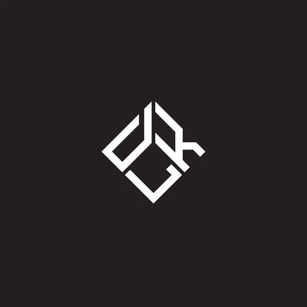 Dlk Design Logotipo Carta Fundo Preto Dlk Iniciais Criativas Conceito —  Vetores de Stock