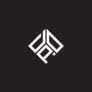 Siyah arka planda DPO harf logosu tasarımı. DPO yaratıcı harflerin baş harfleri logo kavramı. DPO harf tasarımı.