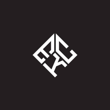Siyah arka planda EKC harf logosu tasarımı. EKC yaratıcı harflerin baş harfleri logo kavramı. EKC harf tasarımı.