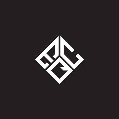 Siyah arka planda EQC harf logosu tasarımı. EQC yaratıcı harflerin baş harfleri logo kavramı. EQC harf tasarımı.