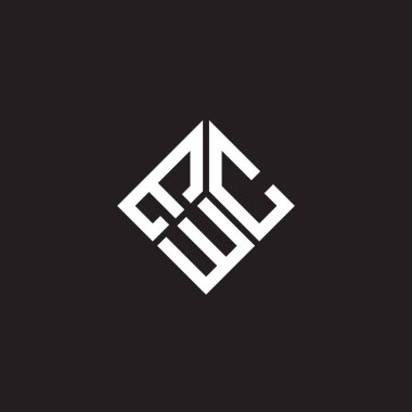 Siyah arka planda EWC harf logosu tasarımı. EWC yaratıcı harflerin baş harfleri logo kavramı. EWC harf tasarımı.