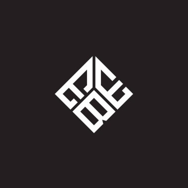 Siyah arka planda EBE harf logosu tasarımı. EBE yaratıcı harflerin baş harfleri logo kavramı. EBE harf tasarımı.