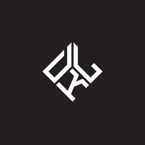 Dkl Lettre Logo Design Sur Fond Noir Dkl Initiales Créatives — Image vectorielle