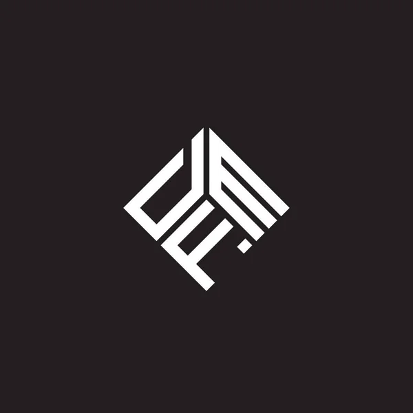 Σχεδιασμός Λογότυπου Γραμμάτων Dfm Μαύρο Φόντο Dfm Δημιουργικό Πρωτότυπο Γράμμα — Διανυσματικό Αρχείο