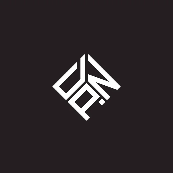 Design Logotipo Carta Dpn Fundo Preto Dpn Iniciais Criativas Conceito — Vetor de Stock