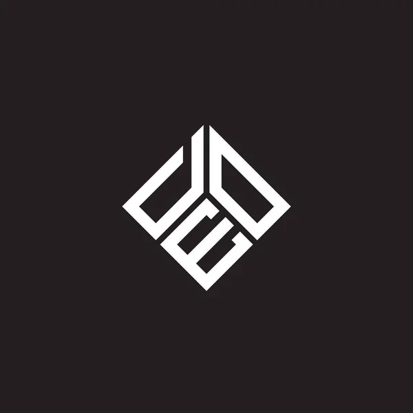 Deo Γράμμα Σχέδιο Λογότυπο Μαύρο Φόντο Deo Δημιουργική Αρχικά Γράμμα — Διανυσματικό Αρχείο