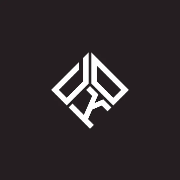 Dko Buchstabe Logo Design Auf Schwarzem Hintergrund Dko Kreative Initialen — Stockvektor