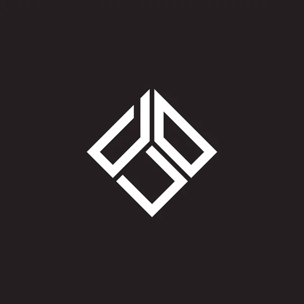 Projekt Logo Litery Duo Czarnym Tle Duo Twórcze Inicjały Koncepcja — Wektor stockowy
