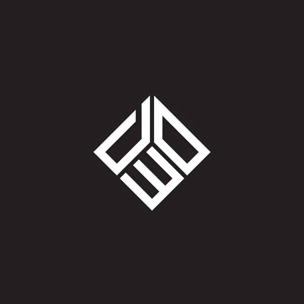 Dwo Lettre Logo Design Sur Fond Noir Dwo Initiales Créatives — Image vectorielle