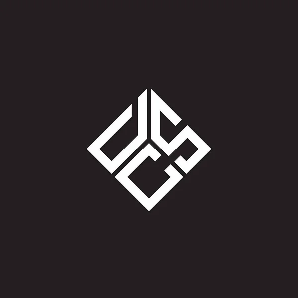Design Logotipo Carta Dcs Fundo Preto Dcs Iniciais Criativas Conceito — Vetor de Stock