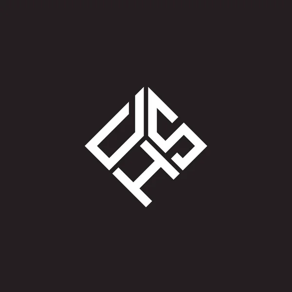 Logo Della Lettera Dhs Sfondo Nero Logo Creativo Della Lettera — Vettoriale Stock