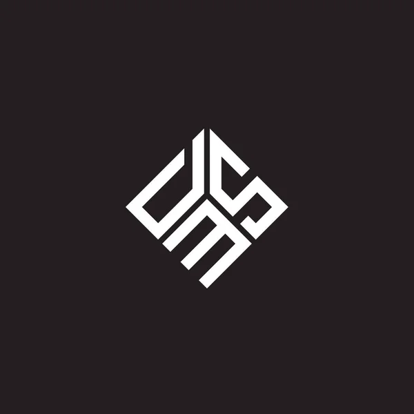 Dms Brev Logotyp Design Svart Bakgrund Dms Kreativa Initialer Brev — Stock vektor