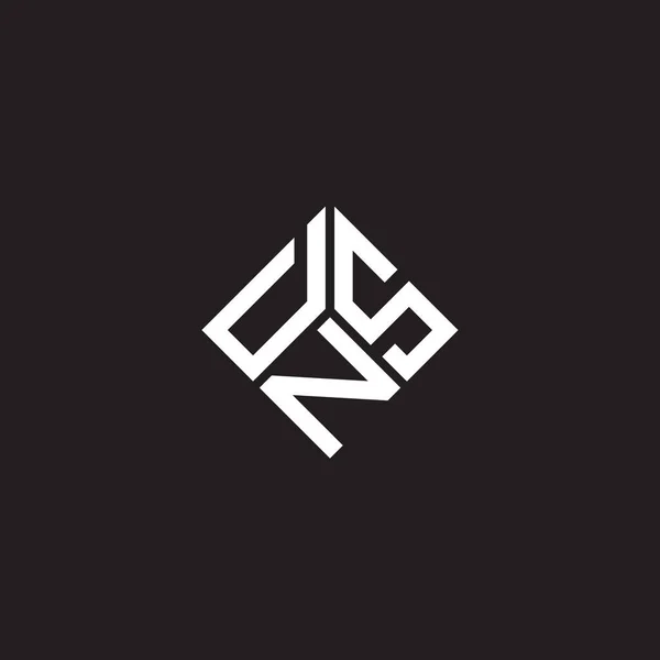 Design Del Logo Della Lettera Dns Sfondo Nero Concetto Logo — Vettoriale Stock