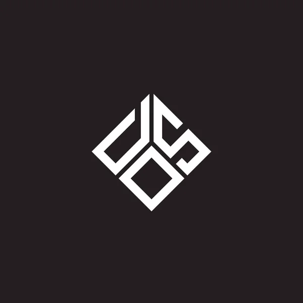 Dos Letter Logo Ontwerp Zwarte Achtergrond Dos Creatieve Initialen Letter — Stockvector