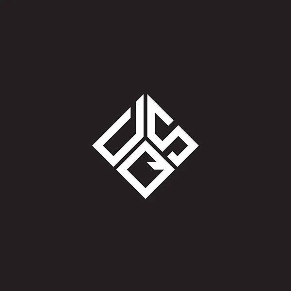 Diseño Del Logotipo Letra Dqs Sobre Fondo Negro Dqs Iniciales — Vector de stock
