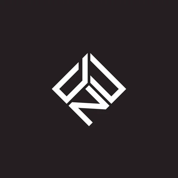 Dnu Lettera Logo Design Sfondo Nero Dnu Creativo Iniziali Lettera — Vettoriale Stock