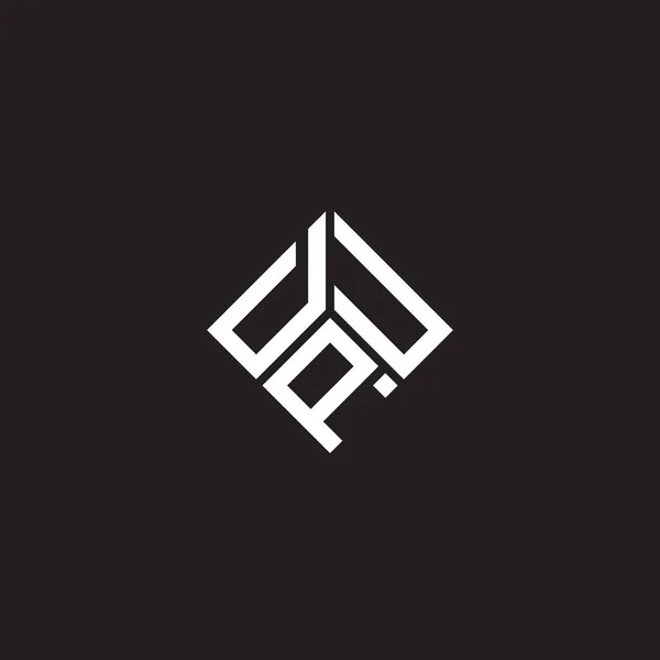 Dpu Brev Logotyp Design Svart Bakgrund Dpu Kreativa Initialer Brev — Stock vektor