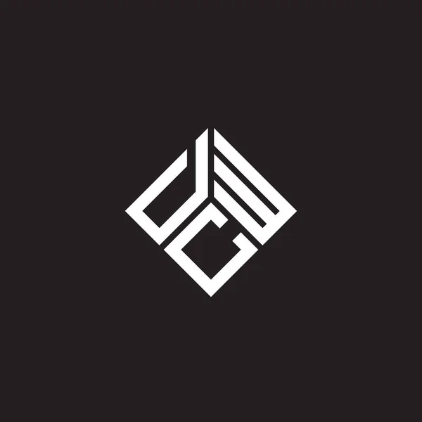 Dcw Lettre Logo Design Sur Fond Noir Dcw Initiales Créatives — Image vectorielle