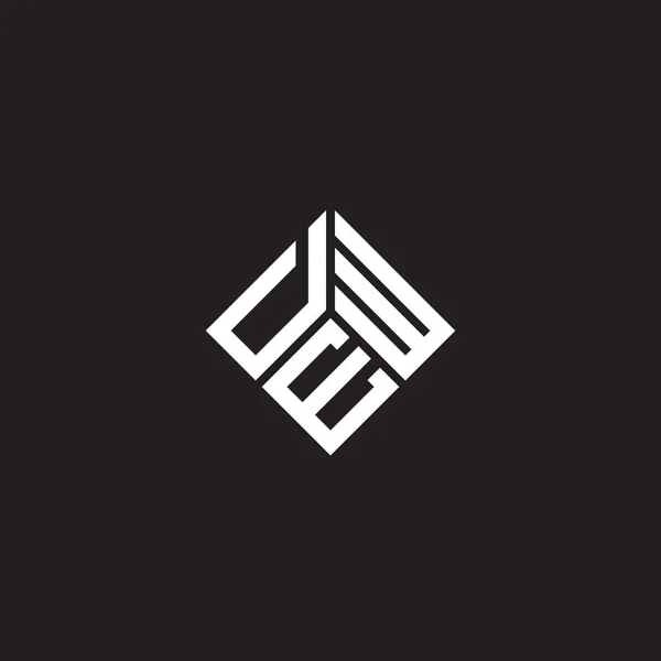 Dew Logo Ontwerp Zwarte Achtergrond Dew Creatieve Initialen Letter Logo — Stockvector