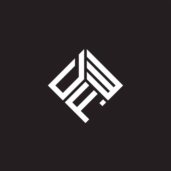Σχεδιασμός Λογότυπου Γραμμάτων Dfw Μαύρο Φόντο Dfw Δημιουργική Αρχικά Γράμμα — Διανυσματικό Αρχείο