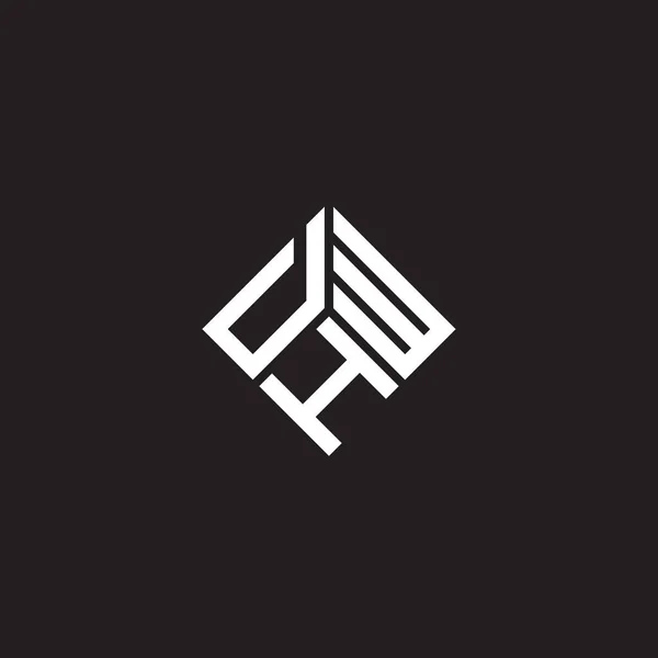 Dhw Logo Ontwerp Zwarte Achtergrond Dhw Creatieve Initialen Letter Logo — Stockvector