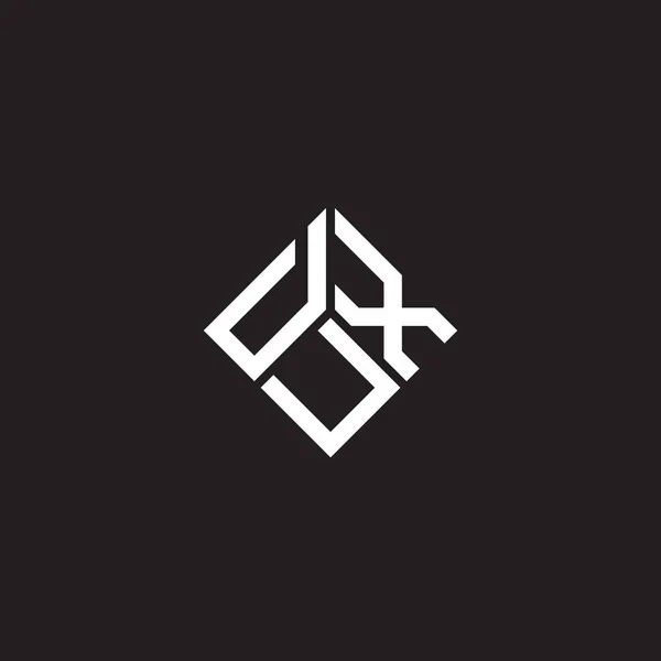 Dux Bokstav Logotyp Design Svart Bakgrund Dux Kreativa Initialer Brev — Stock vektor