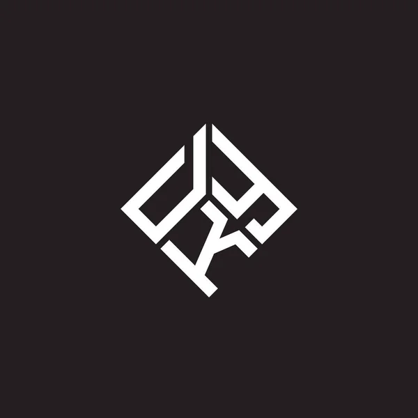 Dky Písmeno Logo Design Černém Pozadí Dky Kreativní Iniciály Koncept — Stockový vektor