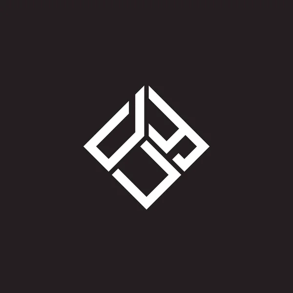 Duy Logo Zwarte Achtergrond Duy Creatieve Initialen Letter Logo Concept — Stockvector