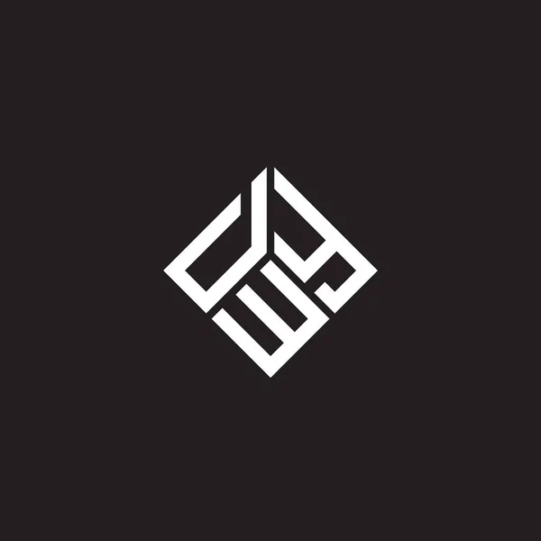 Dwy Bokstav Logotyp Design Svart Bakgrund Dwy Kreativa Initialer Brev — Stock vektor