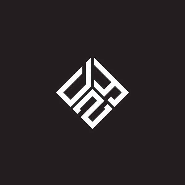 Dzy Bokstav Logotyp Design Svart Bakgrund Dzy Kreativa Initialer Brev — Stock vektor