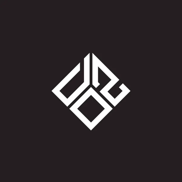 Doz Harfi Logo Tasarımı Siyah Arka Planda Doz Yaratıcı Harf — Stok Vektör