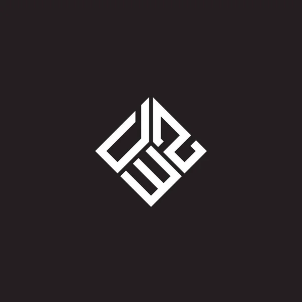 Siyah Arka Planda Dwz Harf Logosu Tasarımı Dwz Yaratıcı Harf — Stok Vektör