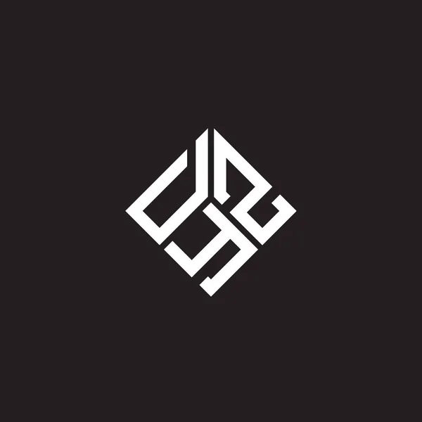 Diseño Del Logotipo Letra Dyz Sobre Fondo Negro Dyz Iniciales — Vector de stock