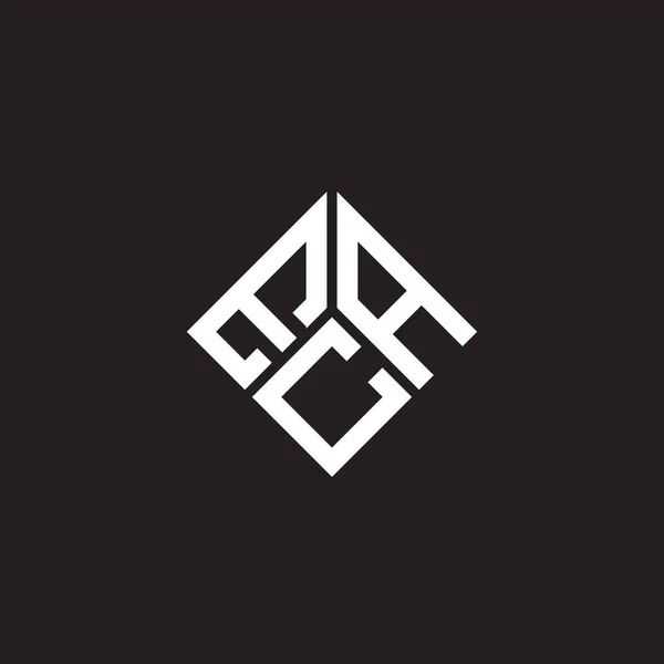Desain Logo Surat Eca Pada Latar Belakang Hitam Eca Kreatif - Stok Vektor