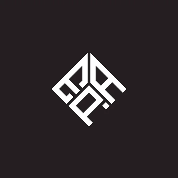 Projekt Logo Litery Epa Czarnym Tle Pomysł Logo Kreatywnych Inicjałów — Wektor stockowy