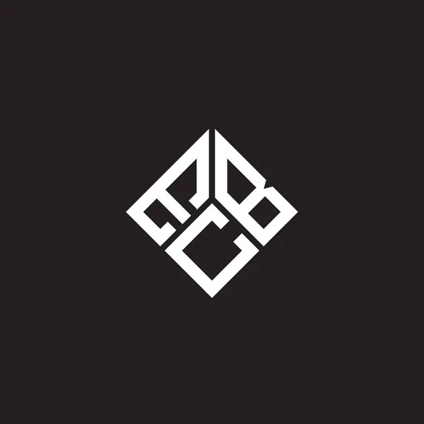 Дизайн Логотипа Ецб Чёрном Фоне Концепция Логотипа Креативными Инициалами Ецб — стоковый вектор