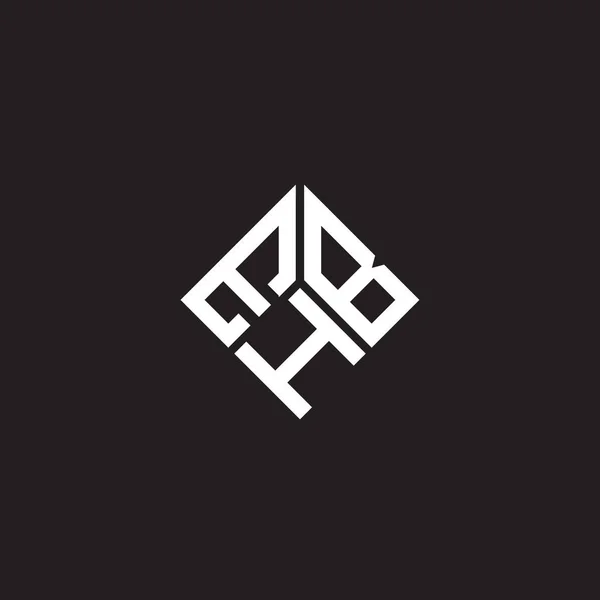 Σχεδιασμός Λογοτύπου Ehb Μαύρο Φόντο Δημιουργικά Αρχικά Ehb Έννοια Λογότυπο — Διανυσματικό Αρχείο
