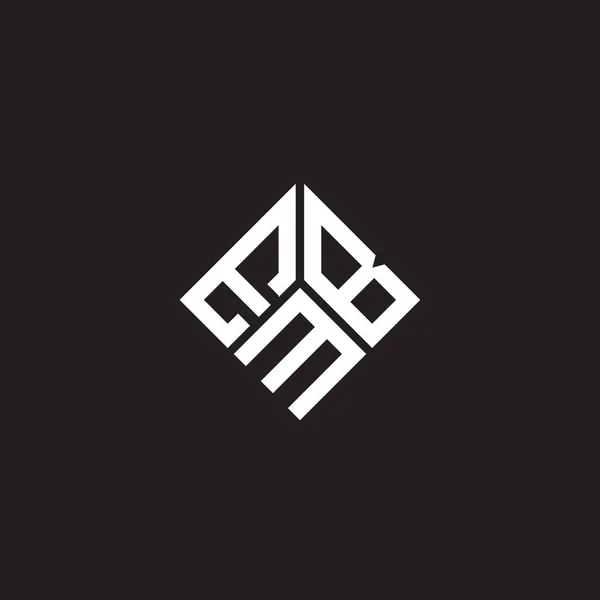 Siyah Arka Planda Emb Harfi Logo Tasarımı Emb Yaratıcı Harflerin — Stok Vektör