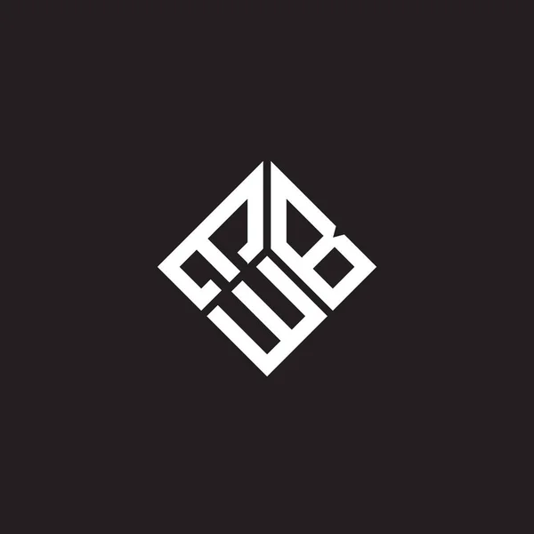 Siyah Arka Planda Ewb Harfi Logo Tasarımı Ewb Yaratıcı Harflerin — Stok Vektör