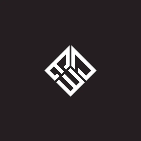 Ewd Brev Logotyp Design Svart Bakgrund Ewd Kreativa Initialer Brev — Stock vektor