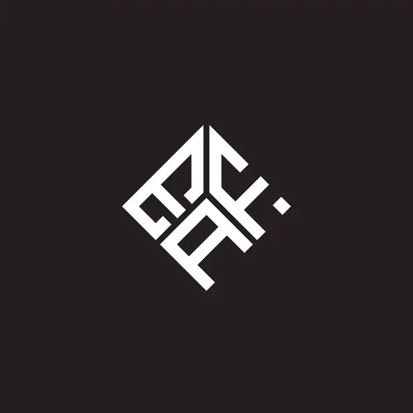 Diseño Del Logotipo Letra Eaf Sobre Fondo Negro Eaf Iniciales — Archivo Imágenes Vectoriales