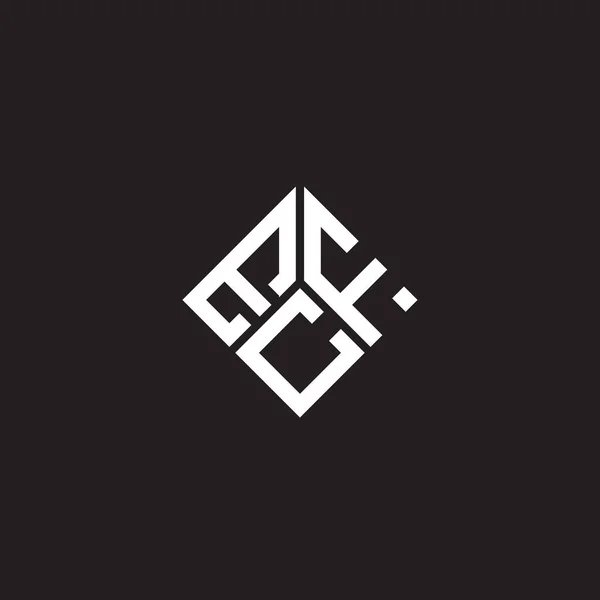 Logo Della Lettera Ecf Sfondo Nero Ecf Creativo Sigle Lettera — Vettoriale Stock