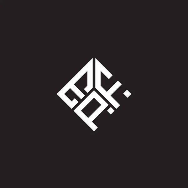 Epf Design Logotipo Letra Fundo Preto Epf Iniciais Criativas Conceito — Vetor de Stock