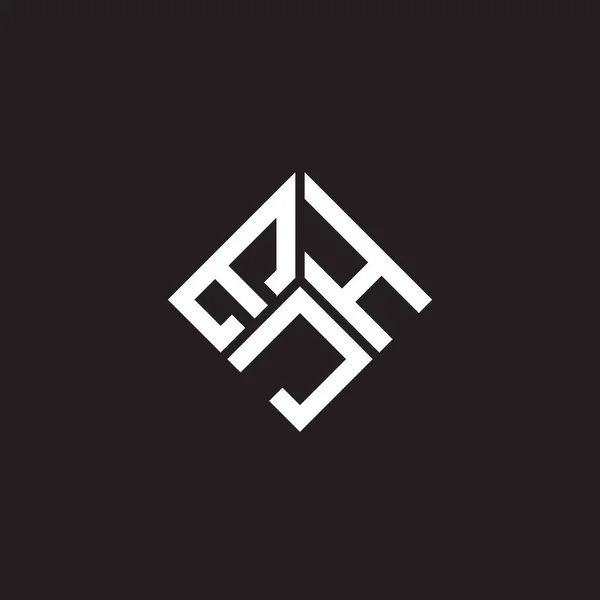 Ejh Brev Logotyp Design Svart Bakgrund Ejh Kreativa Initialer Brev — Stock vektor