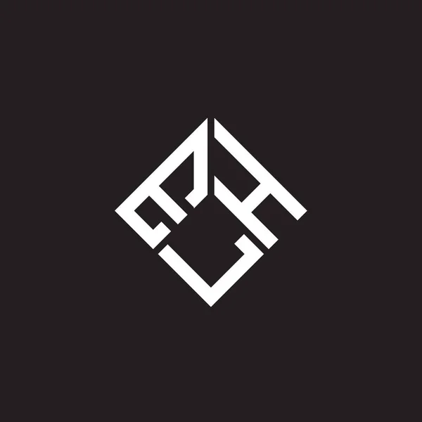 Elh Bokstav Logotyp Design Svart Bakgrund Elh Kreativa Initialer Brev — Stock vektor